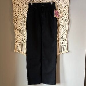 Mother Snacks Black Denim Pencil Skirt